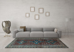 Machine Washable Persian Light Blue Traditional Rug in a Living Room, wshtr2861lblu