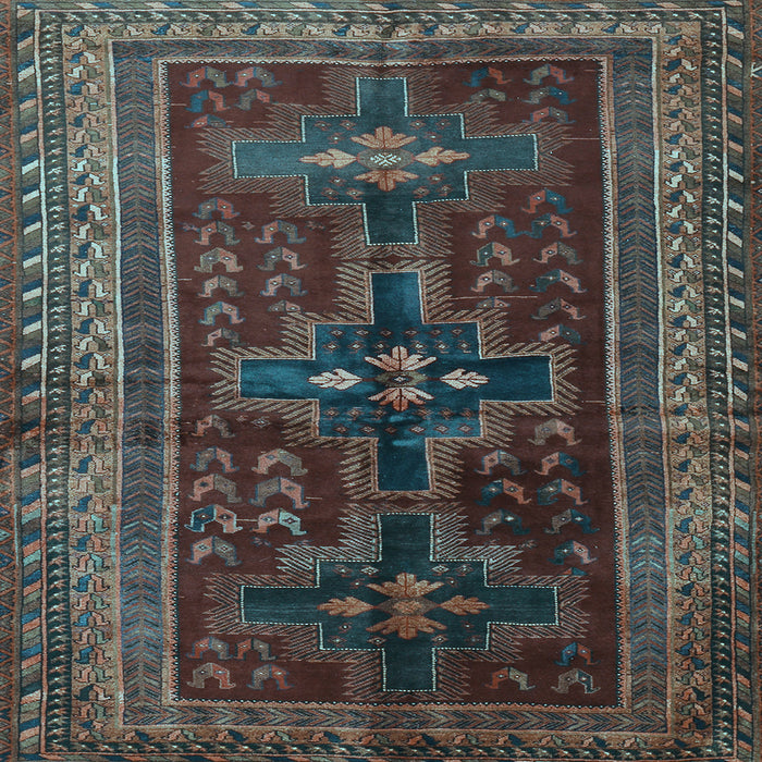 Square Persian Light Blue Traditional Rug, tr2861lblu