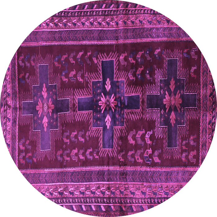 Round Persian Purple Traditional Rug, tr2861pur