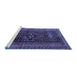 Sideview of Machine Washable Persian Blue Traditional Rug, wshtr2861blu