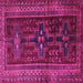 Square Machine Washable Persian Pink Traditional Rug, wshtr2861pnk