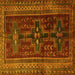 Square Machine Washable Persian Yellow Traditional Rug, wshtr2861yw