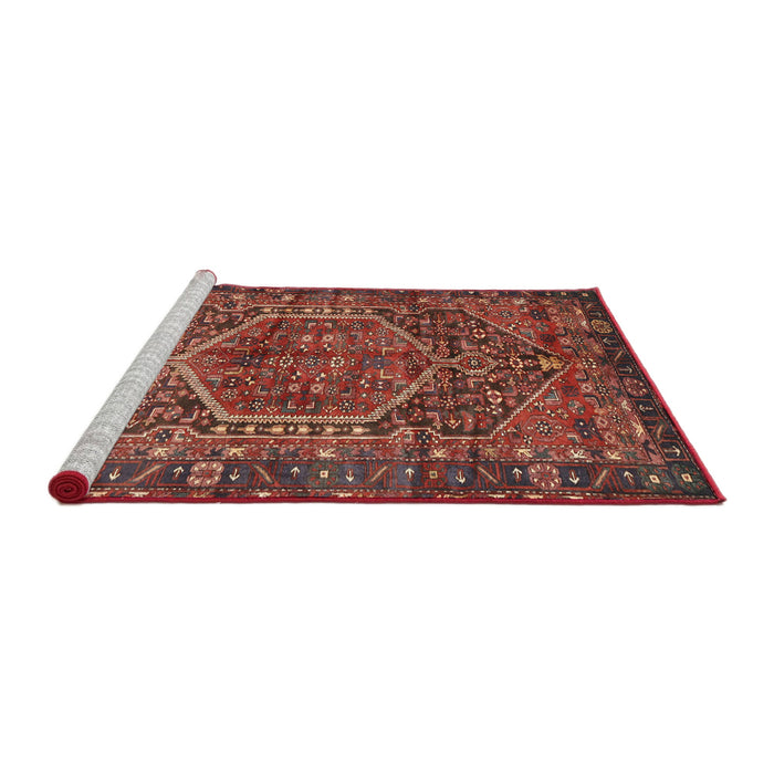 Sideview of Machine Washable Traditional Rust Pink Rug, wshtr2862