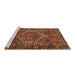 Sideview of Machine Washable Persian Brown Traditional Rug, wshtr2862brn