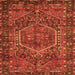 Round Machine Washable Persian Orange Traditional Area Rugs, wshtr2862org