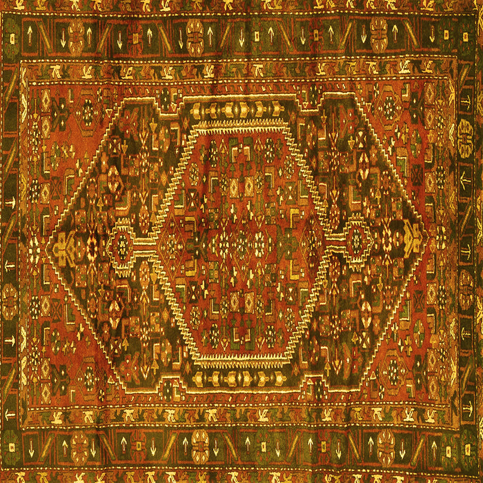 Square Persian Yellow Traditional Rug, tr2862yw