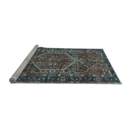 Sideview of Machine Washable Persian Light Blue Traditional Rug, wshtr2862lblu