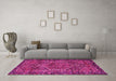 Machine Washable Persian Pink Traditional Rug in a Living Room, wshtr2862pnk