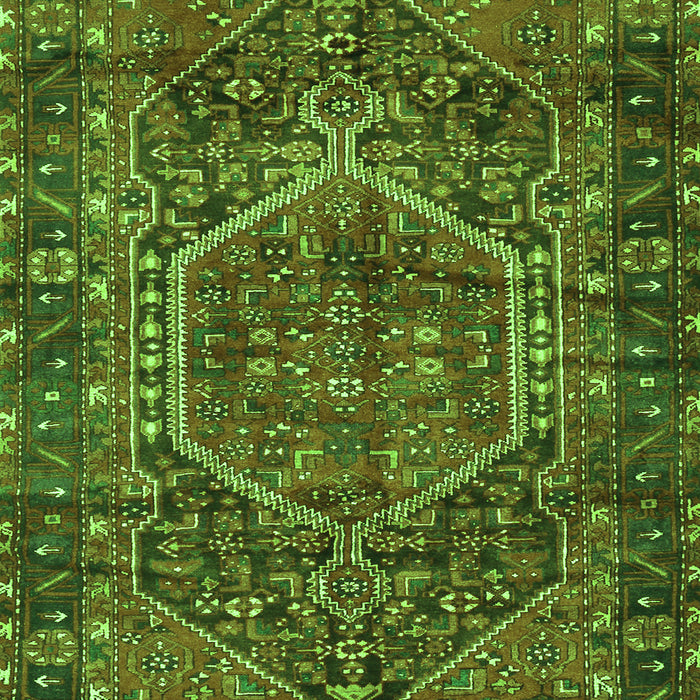 Serging Thickness of Machine Washable Persian Green Traditional Area Rugs, wshtr2862grn