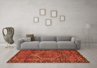 Machine Washable Persian Orange Traditional Rug, wshtr2862org