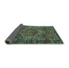 Sideview of Persian Turquoise Traditional Rug, tr2862turq