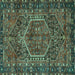 Square Persian Turquoise Traditional Rug, tr2862turq