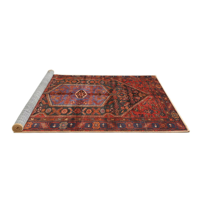 Sideview of Machine Washable Traditional Sienna Brown Rug, wshtr2863