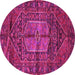 Round Persian Pink Traditional Rug, tr2863pnk