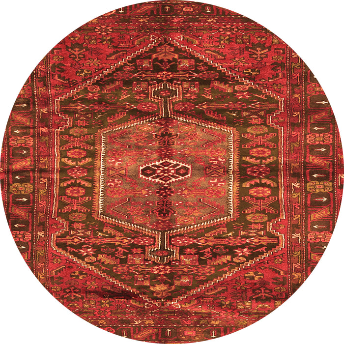 Square Persian Orange Traditional Rug, tr2863org