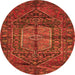 Square Persian Orange Traditional Rug, tr2863org