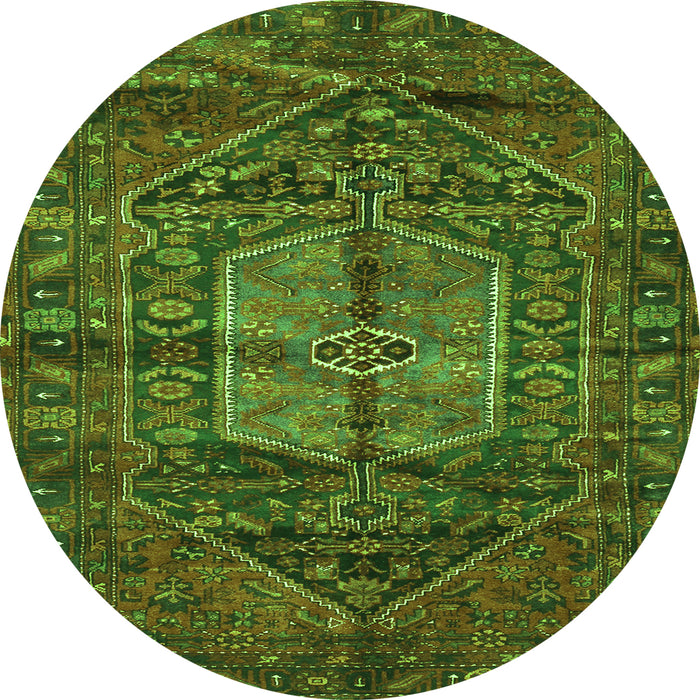 Square Persian Green Traditional Rug, tr2863grn