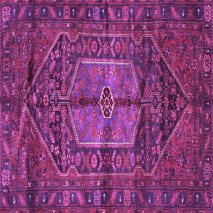 Square Machine Washable Persian Purple Traditional Area Rugs, wshtr2863pur