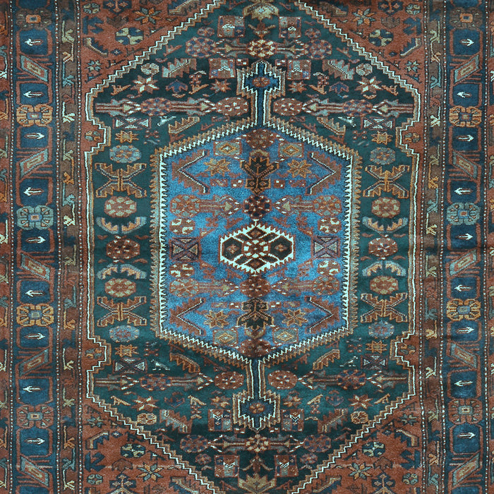 Machine Washable Persian Light Blue Traditional Rug, wshtr2863lblu