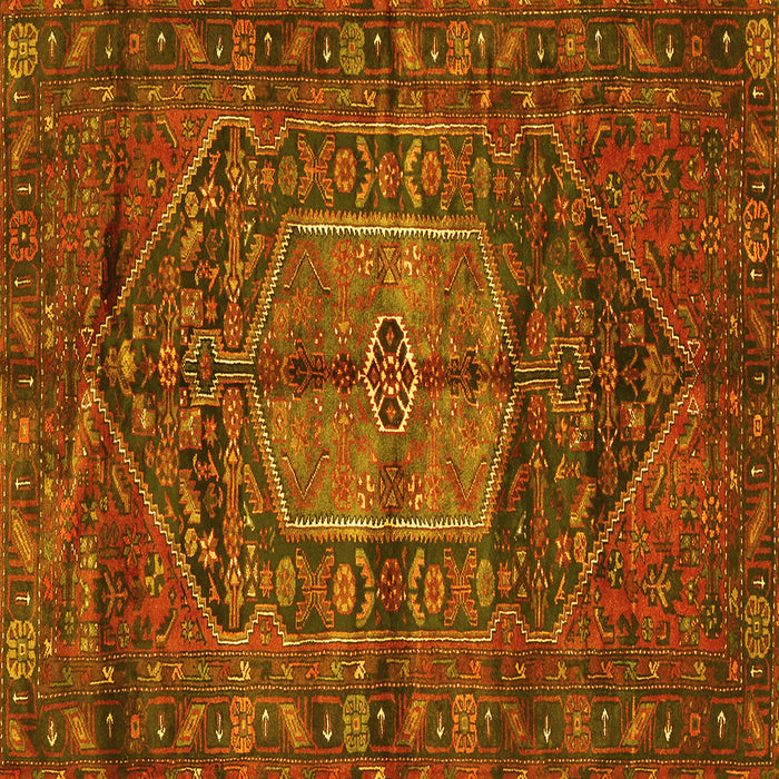 Square Machine Washable Persian Yellow Traditional Rug, wshtr2863yw