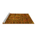 Sideview of Machine Washable Persian Yellow Traditional Rug, wshtr2863yw