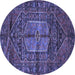 Round Persian Blue Traditional Rug, tr2863blu