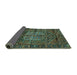 Sideview of Persian Turquoise Traditional Rug, tr2863turq