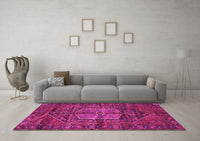 Machine Washable Persian Pink Traditional Rug, wshtr2863pnk