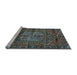 Sideview of Machine Washable Persian Light Blue Traditional Rug, wshtr2863lblu