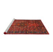 Sideview of Machine Washable Traditional Chestnut Brown Rug, wshtr2864