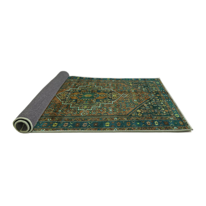 Sideview of Persian Turquoise Traditional Rug, tr2864turq