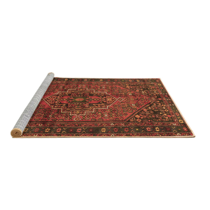 Sideview of Machine Washable Persian Brown Traditional Rug, wshtr2864brn