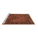 Sideview of Machine Washable Persian Brown Traditional Rug, wshtr2864brn