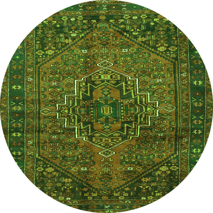 Square Persian Green Traditional Rug, tr2864grn