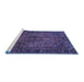 Sideview of Machine Washable Persian Blue Traditional Rug, wshtr2864blu