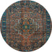 Round Persian Light Blue Traditional Rug, tr2864lblu
