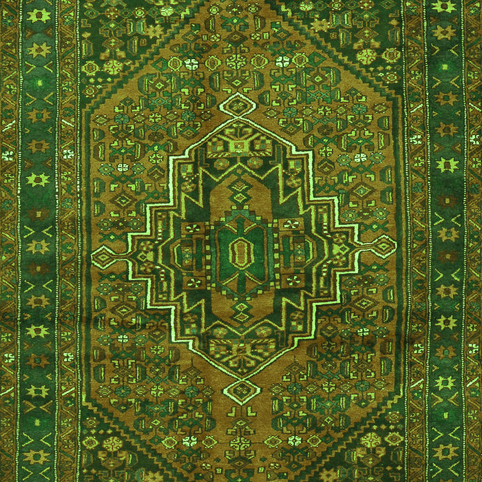 Serging Thickness of Machine Washable Persian Green Traditional Area Rugs, wshtr2864grn