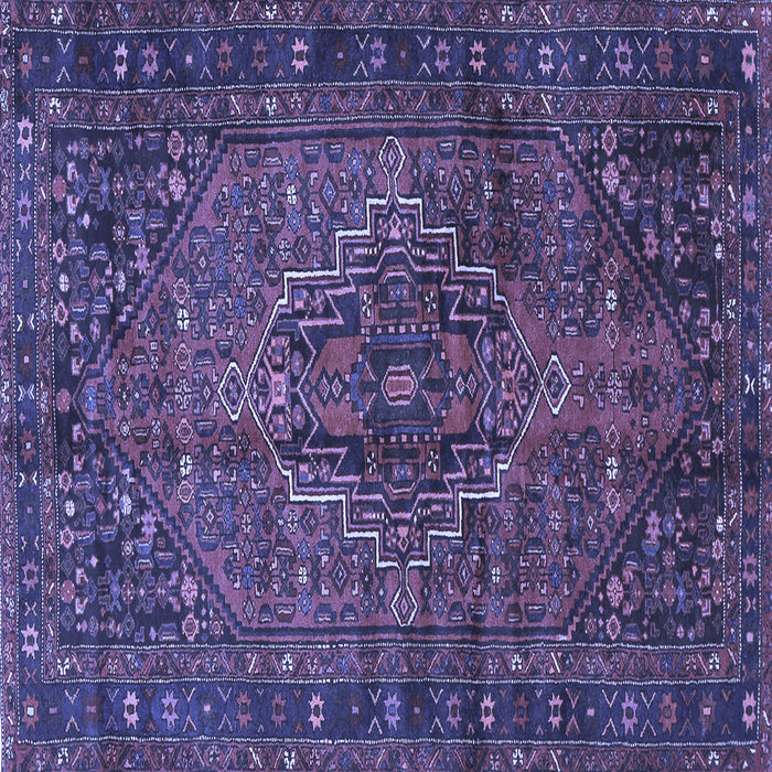 Square Machine Washable Persian Blue Traditional Rug, wshtr2864blu