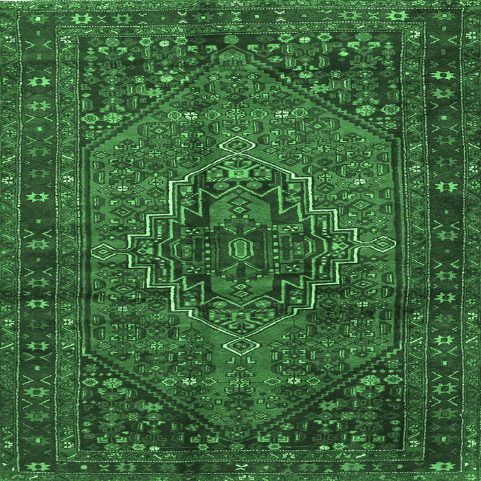 Square Persian Emerald Green Traditional Rug, tr2864emgrn