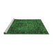 Sideview of Machine Washable Persian Emerald Green Traditional Area Rugs, wshtr2864emgrn