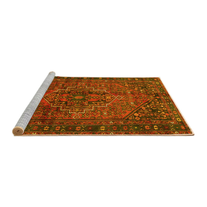Sideview of Machine Washable Persian Yellow Traditional Rug, wshtr2864yw