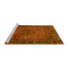 Sideview of Machine Washable Persian Yellow Traditional Rug, wshtr2864yw