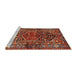 Sideview of Machine Washable Traditional Tomato Red Rug, wshtr2865