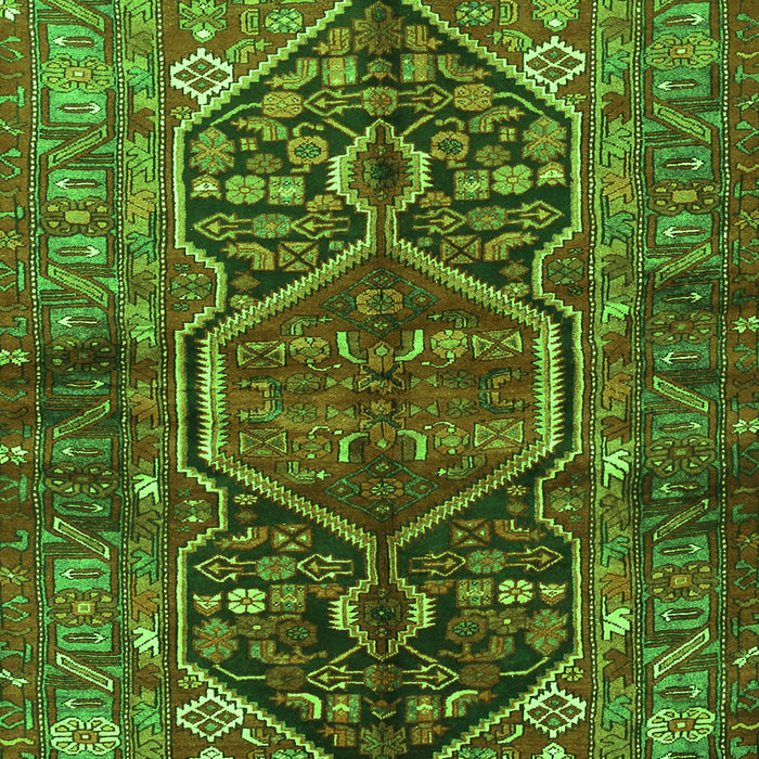 Serging Thickness of Machine Washable Persian Green Traditional Area Rugs, wshtr2865grn