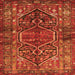 Round Machine Washable Persian Orange Traditional Area Rugs, wshtr2865org