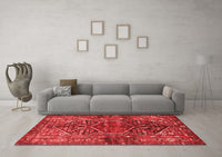 Machine Washable Persian Red Traditional Rug, wshtr2865red