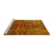 Sideview of Machine Washable Persian Yellow Traditional Rug, wshtr2865yw