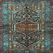 Square Machine Washable Persian Light Blue Traditional Rug, wshtr2865lblu