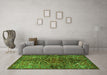 Machine Washable Persian Green Traditional Area Rugs in a Living Room,, wshtr2865grn