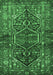 Machine Washable Persian Emerald Green Traditional Area Rugs, wshtr2865emgrn